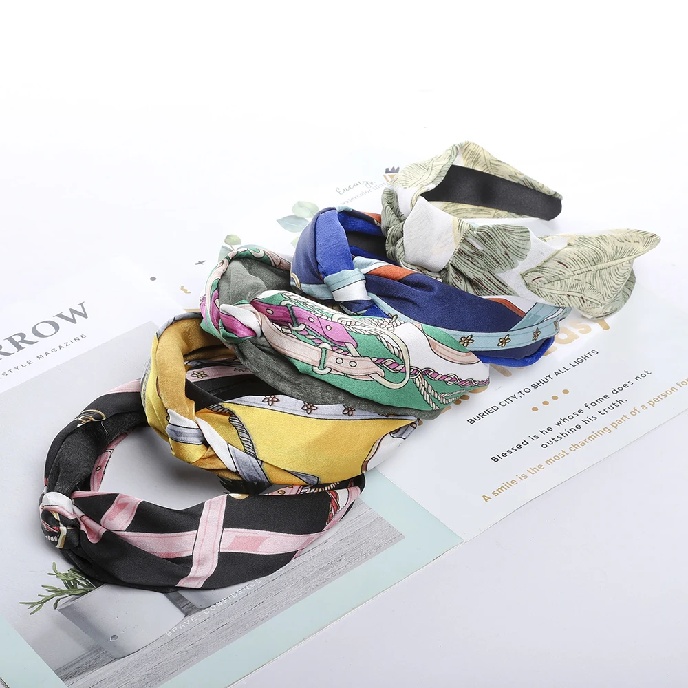 

AWAYTR Casual Headband For Women Ribbon Striped Knotted Headband Ladies Hairband Fashion Girls Hair Accessories Wide Headband