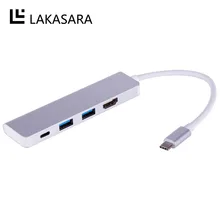 4 в 1 USB-C концентратор USB C к HDMI+ 2 порта USB 3,1 Jack+ разъем type-C usb-концентратор, адаптер Многофункциональный usb-концентратор для Macbook samsung Xiaomi