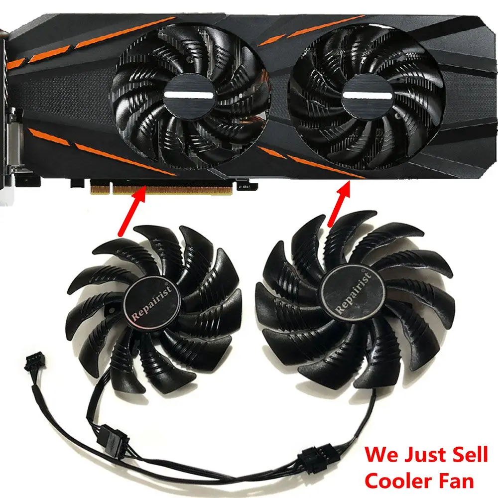 Кулер для видеокарты GeForce GTX 1050/1060 GPU T129215SU 90 мм графический вентилятор GIGABYTE GTX1050