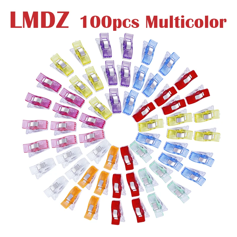 LMDZ 100 шт многоцветные пластиковые зажимы для шитья, универсальные зажимы для шитья, вязаная подвеска