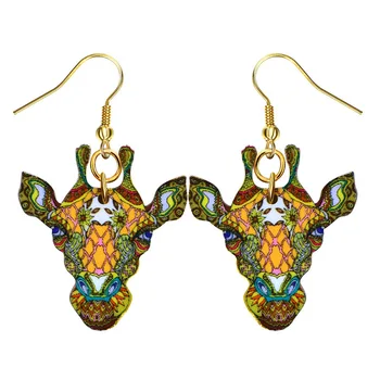 

Earrings Acrylic New Jewelry Factory Directly Supply Cartoon Cute Animal Deer Head Colorful Ear Jewelry Wholesale 10 Pair E10180