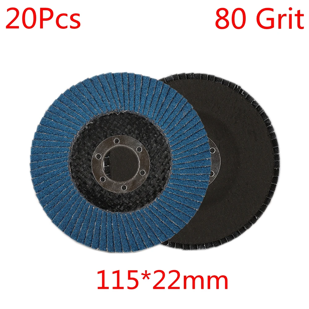 

20PCS Professional Flap Discs 4.5 Inch Sanding Discs 115mm 80 Grit Grinding Wheels Blades For Angle Grinder