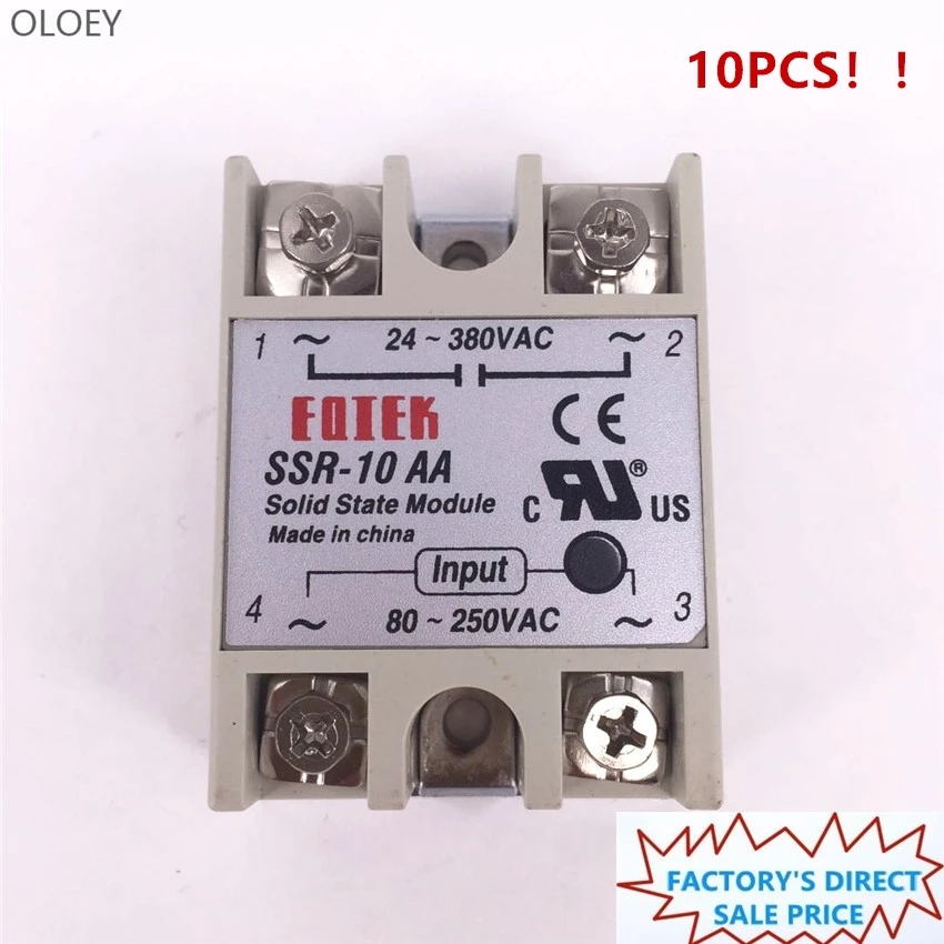 

10PCS solid state relay SSR-10 25 40 50 AA