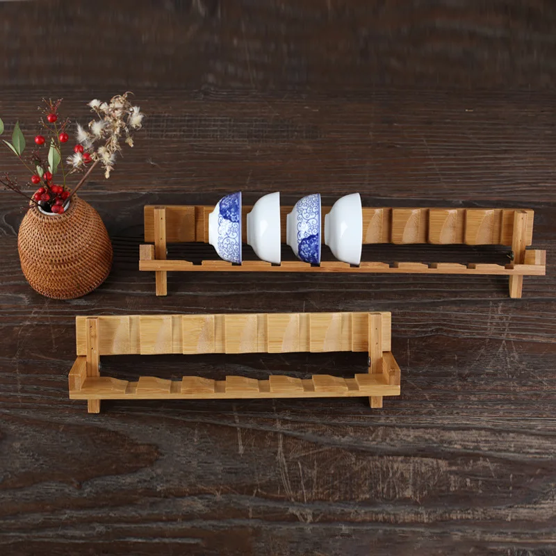 

Handmade Bamboo Tea Tray Tea Table Kung Fu Tea Set Teapot Storage Cup Plate Tea Tool Board Kitchen Decorative Accessories Gif