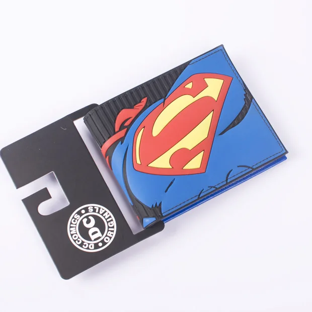 

Comics DC Marvel PVC Wallets carteira masculina Superman Amination Dollar Price Purse Card Holder Creative Gift Bag