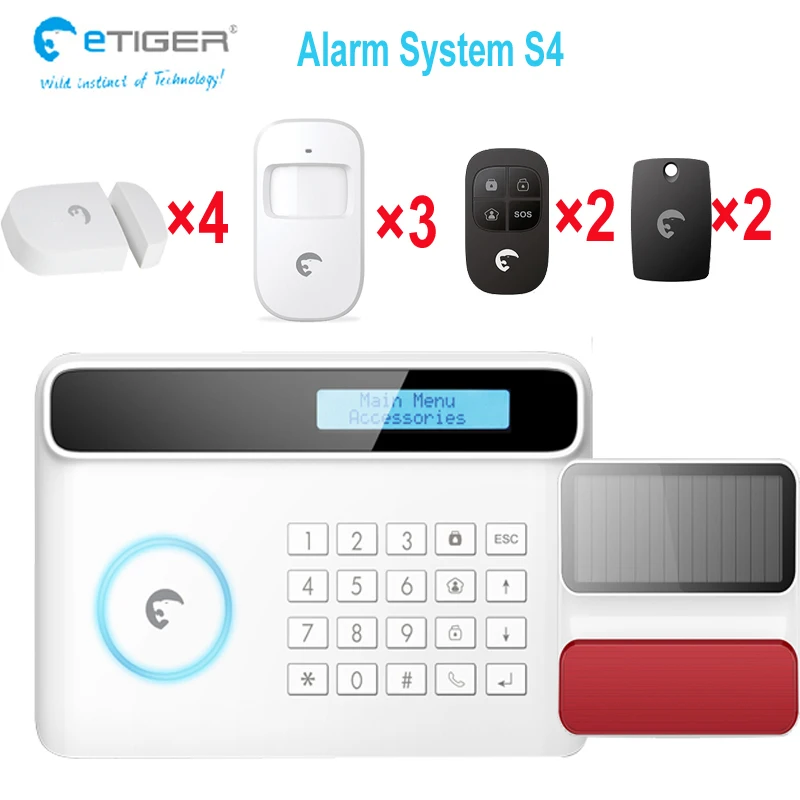 Бесплатная доставка быстрая android gsm etiger s4 с солнечной сиреной|s4 blue|android stampandroid decoder