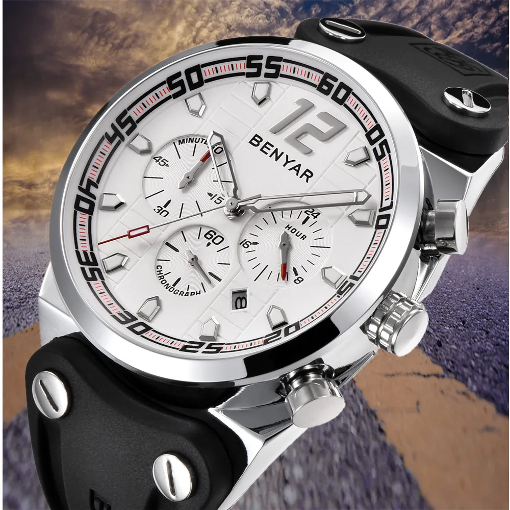 

2019 New BENYAR Men's Sports Military Quartz Watches Man Top Brand Luxury Male Chronograph Watch Clock Relogio Masculino BY-5131