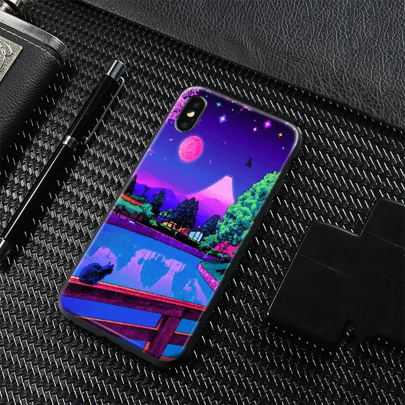 

Japanese Pixel Style view scenery patio Soft Silicone TPU Phone Case Cover For Apple iPhone 5 5s Se 6 6s 7 8 Plus X XR XS MAX