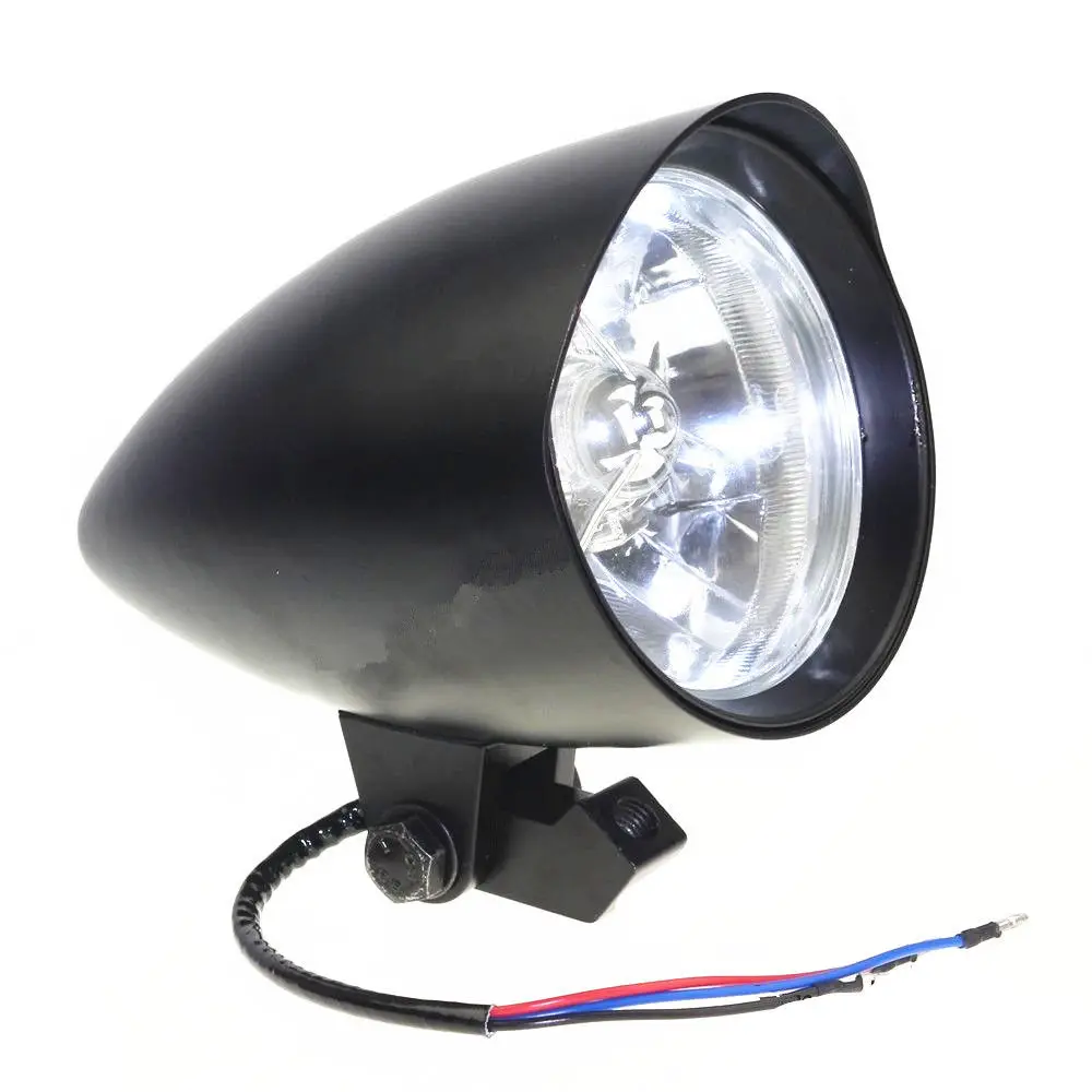 

Motorcycle Chrome 4.5" Headlights Tri-Bar Visor Bullet Headlight Lamp Scooter For Aprilia Ducati GAS GAS Husaberg