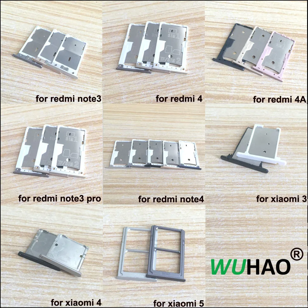 

10pcs mix color For Xiaomi mi3 mi4 mi5 5 for redmi note3 note4 4 4A note 3 pro SIM Card Slot Tray Holder Socket Adapter
