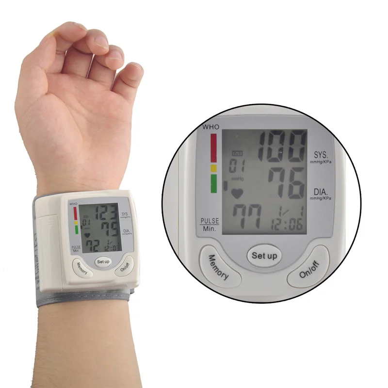 

Worldwide Digital Arm Wrist Blood Pressure Pulse Monitor tonometer Portable health care meters Sphygmomanometer CK-101S
