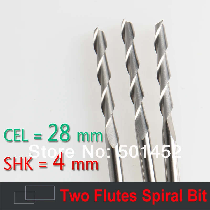 3 pcs 4*28mm Two Flute CNC Milling Tools Engraving Cutter Wood Carving Bits Drill Blade for Cutting MDF Acrylic From Factory | Инструменты
