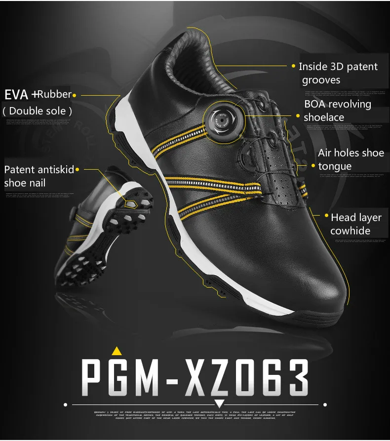 PGM حذاء جولف الترفيه أحذية رياضية حذاء جولف الذكور مكافحة زلة و نفاذية الهواء براءات الاختراع