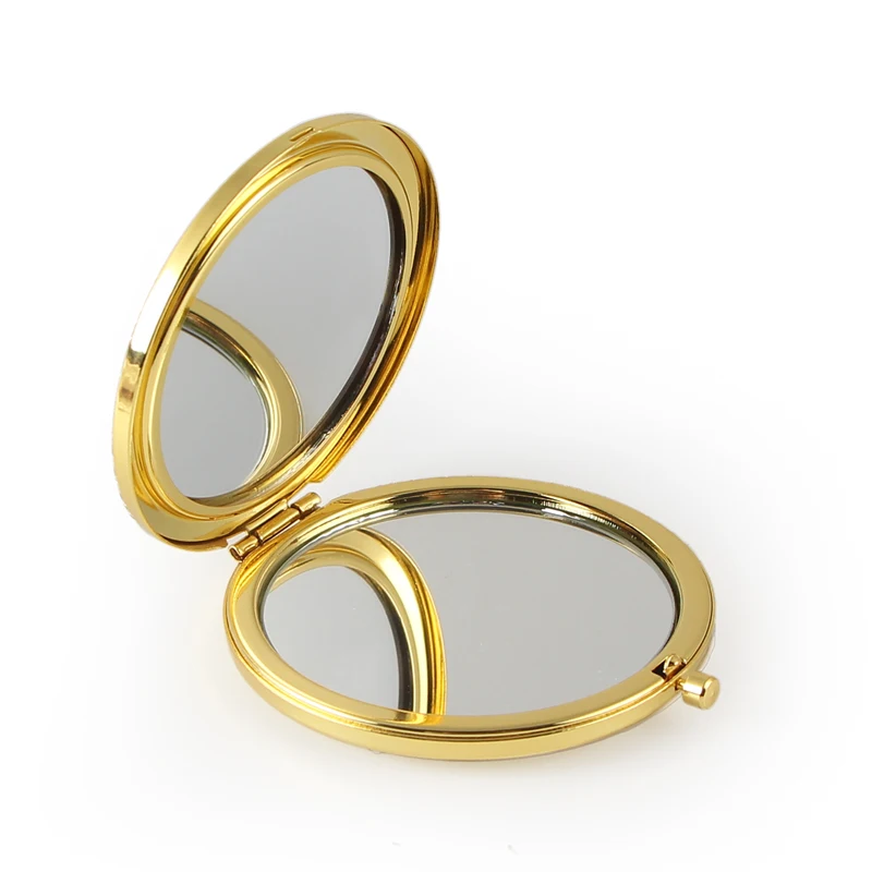 Round Mirror Compact Blank Plain gold Colour For DIY gift mirror (3)