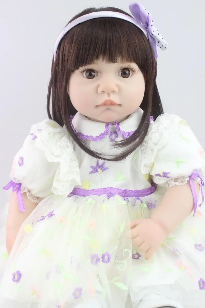55 см винил ребенка возрождается куклы очаровательны дети принцесса Игрушечные лошадки детей bonecas Brinquedos маленьких для девочек и мальчиков