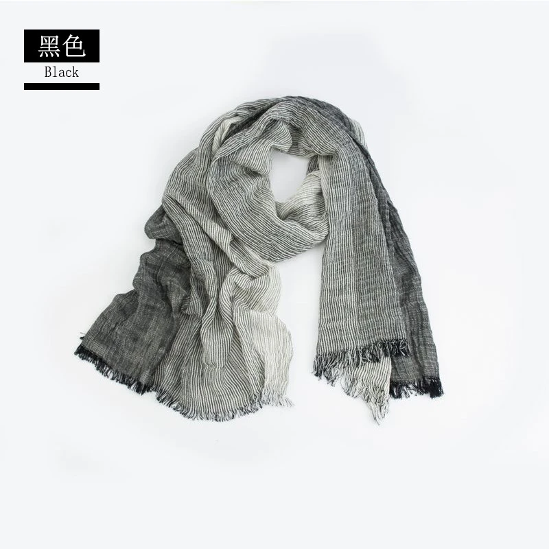 mens blanket scarf Unisex Men Women Ombre Shawl Spring Summer Cotton Blend Gradient Scarves Hijab Casual Male Scarves Crinkle Global Scarf YG367 mens linen scarf