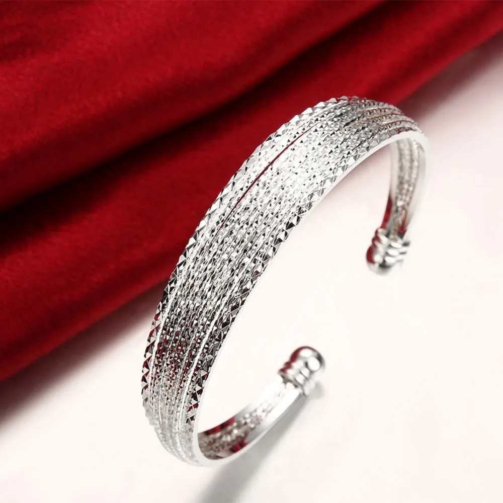 Оригинальные 925 серебряные браслеты для женщин, классические серебряные браслеты с открытым цветком, новинка, модные браслеты для женщин и мужчин