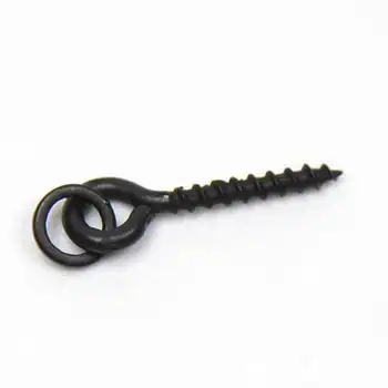 

[100pcs/pack] 13mm Matte Black Boilie Ring Bait Screw Peg For Carp Fishing Steel Screw Peg Terminal Tackle