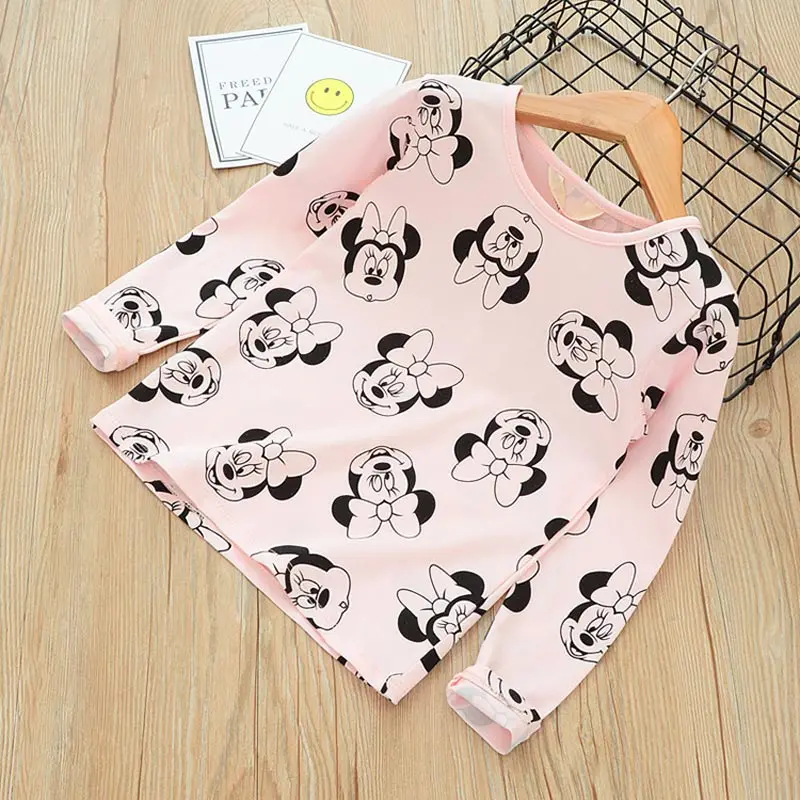 Camisola dos Desenhos Camisetas para Crianças Novos Meninos Meninas Mickey t Shirt Primavera Outono Manga Longa Crianças Animados Minnie Roupas Casuais Top 36 Cheap Camisetas