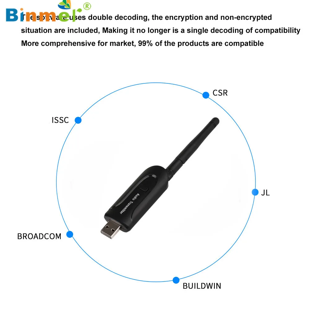 Binmer высокое качество поддержка A2DP беспроводной Bluetooth 3,5 мм Aux стерео усилитель музыка домашний Автомобильный приемник адаптер Mic Sep 1