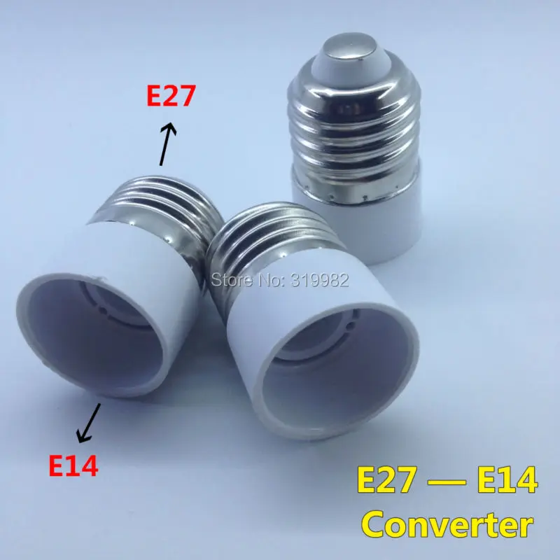 

2 PCS E27 to E14 lamp Holder Converter Socket Conversion LED Halogen candle light Bulb Base Copper Adapter Fireproof Material