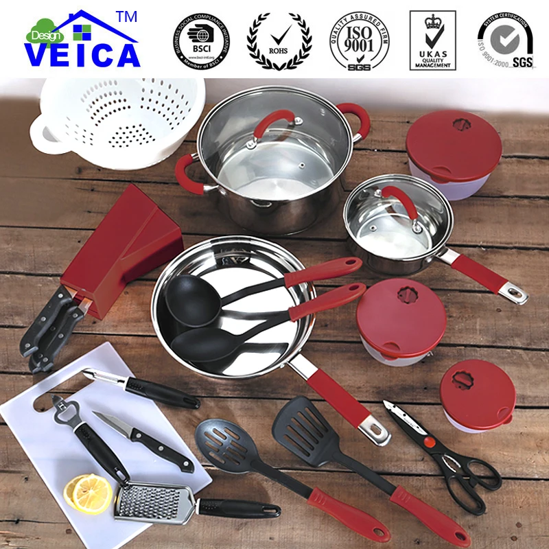 

Hot Sale 24 Pieces Cooking Pots Frying Pan Hot Pot And Pans Cooking tools Cutlery Cookware Set