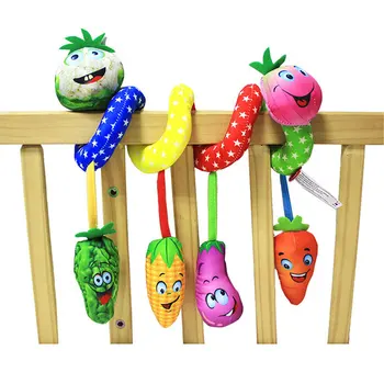 

Baby Infant Vegetables Crib Bed Stroller Hanging Toys Music Appease Delvelopmental Kids Doll Children boys girls Rattle