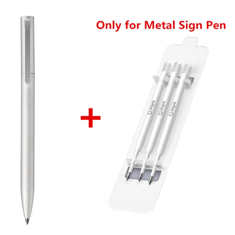 Xiaomi Mijia металлический знак ручка 9,5 мм алюминиевый сплав ручка для подписи PREMEC гладкая швейцарская заправка MiKuni японские чернила - Цвет: silver add Refill