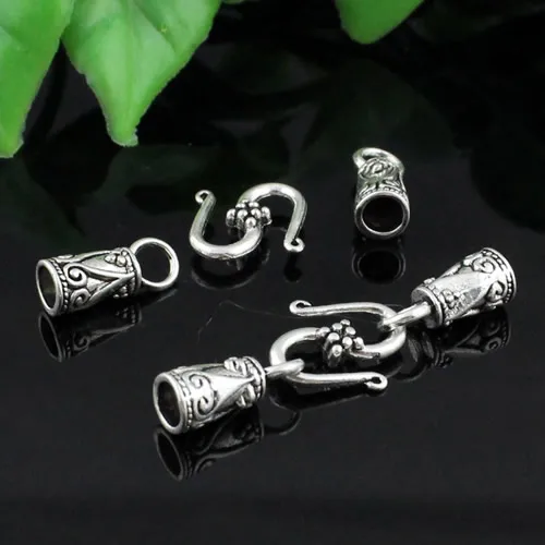 

50sets/lot Antique Silver Fold Over Lobster Clasp For Necklace Bracelet Chain DIY Jewelry Accessory 36x13mm,fit:4mm K04269
