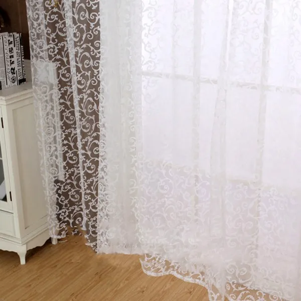 

Chic Room Floral Tulle Curtain Window Door Balcony Lifting Sheer Valance Scarf Curtain