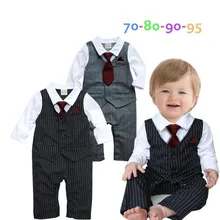 Новинка года, весенняя одежда для малышей Одежда для маленьких джентльменов одежда с длинными рукавами для мальчиков Детские боди детская одежда комбинезон для мальчиков, 8 компл./лот