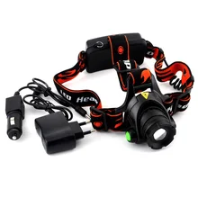Cree T6 LED Frontal Led Headlamp Headlight Flashlight Rechargeable Linternas Lampe Torch Head lamp +2*18650 Battery + Charger