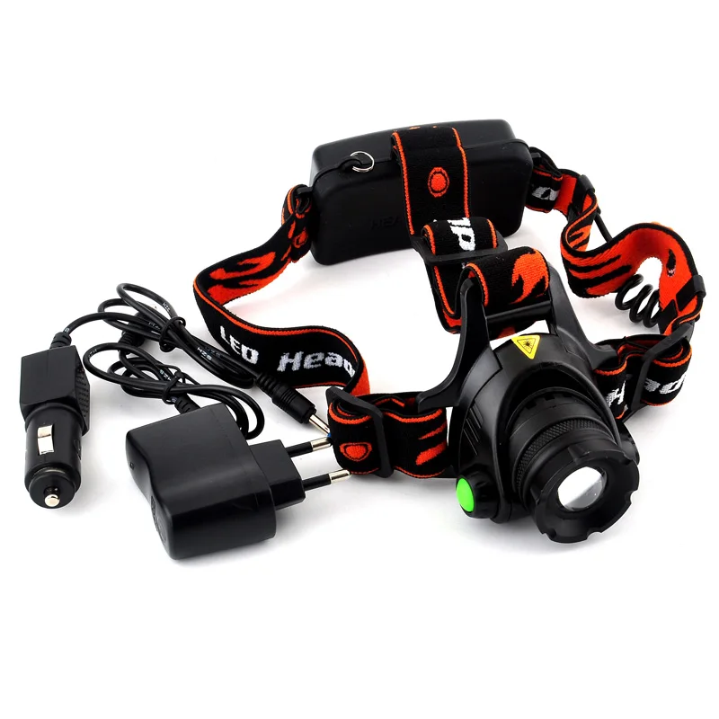 

T6 LED Frontal Led Headlamp Headlight Flashlight Rechargeable Linternas Lampe Torch Head lamp +2*18650 Battery + Charger