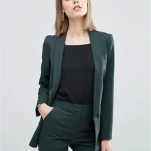Новинка, темно-зеленые женские формальные деловые офисные костюмы, Женская облегающая рабочая одежда, костюмы, сшитые на заказ, 2 предмета, Tailleur Femm