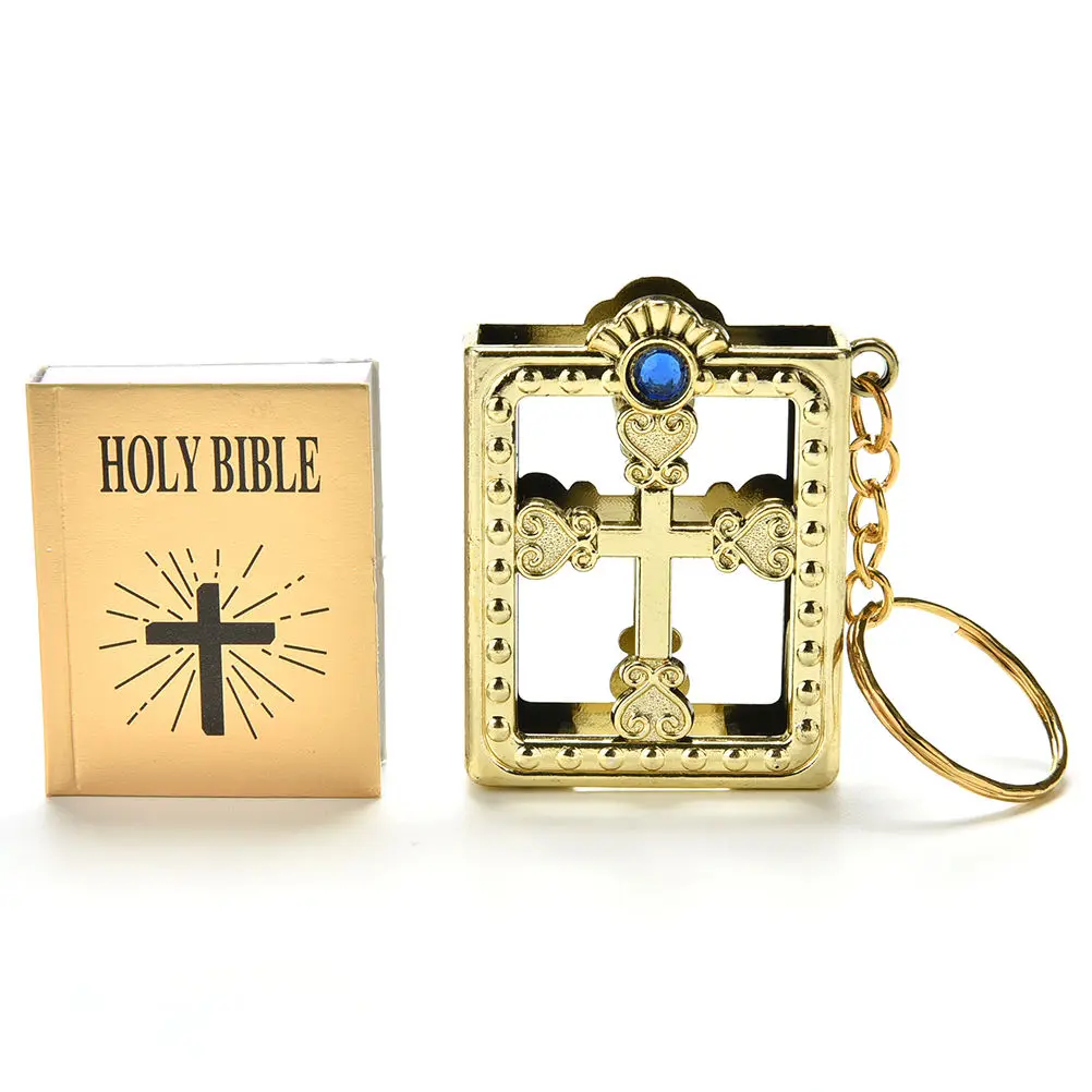 Креативный мини-Библия брелок английская святая Библия религиозный христианский Иисус золотой черный цвета