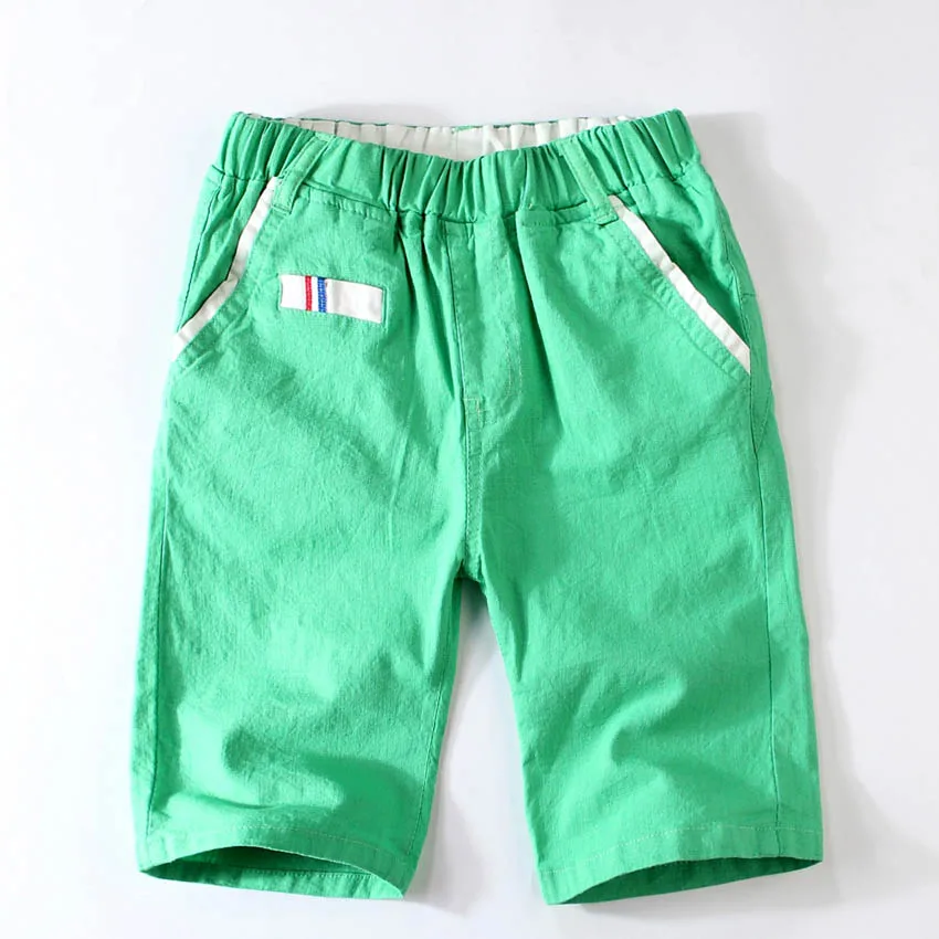 Лидер продаж, детские шорты для маленьких мальчиков, брюки летние эластичные на талии для отдыха, штаны детские купальники для малышей от 3 до 13 лет - Цвет: Зеленый