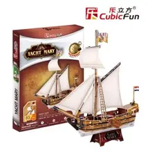 CubicFun 3D puzzle paper model child gift DIY toy T4010H YACHT MARY Ancient boat ship assemble