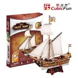 CubicFun 3D головоломки модель бумаги для детей подарок DIY игрушка T4010H яхта Мэри древних лодка корабль собрать образовательную Creat подарок на