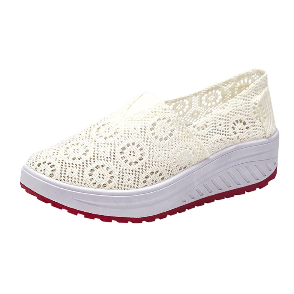 Dames schoenen terlik/Женская обувь для отдыха из дышащей сетки на толстой подошве высокой
