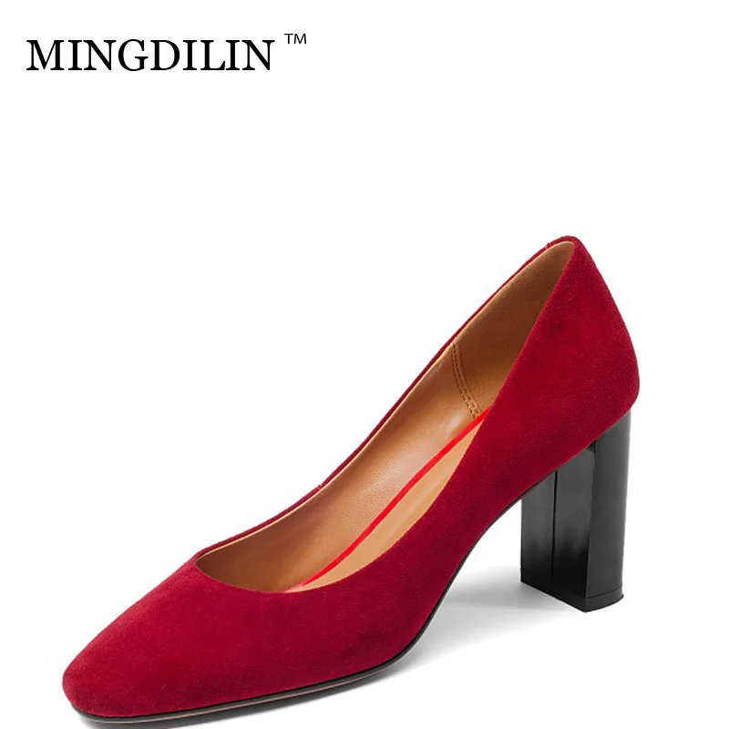 

MINGDILIN Coarse Heel Fashion Women High Heels Leisure Party Daily Comfortably Breathable Sexy Single Shoe Latest High Quality