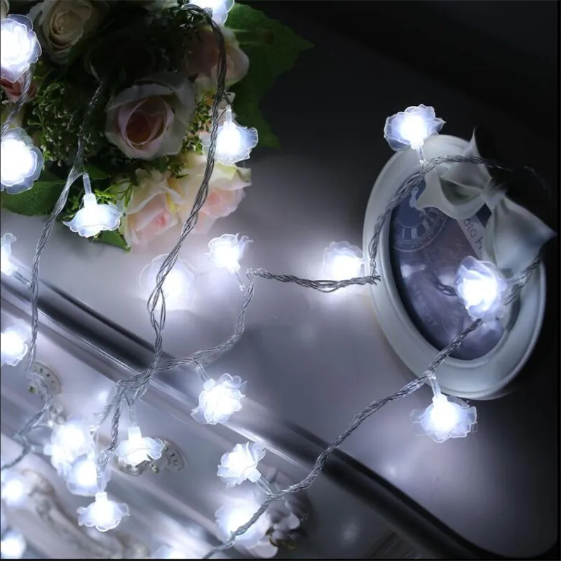 Гирлянда с цветами розы 4 м 20 светодиодов|fairy string lights|string lightsholiday lights |