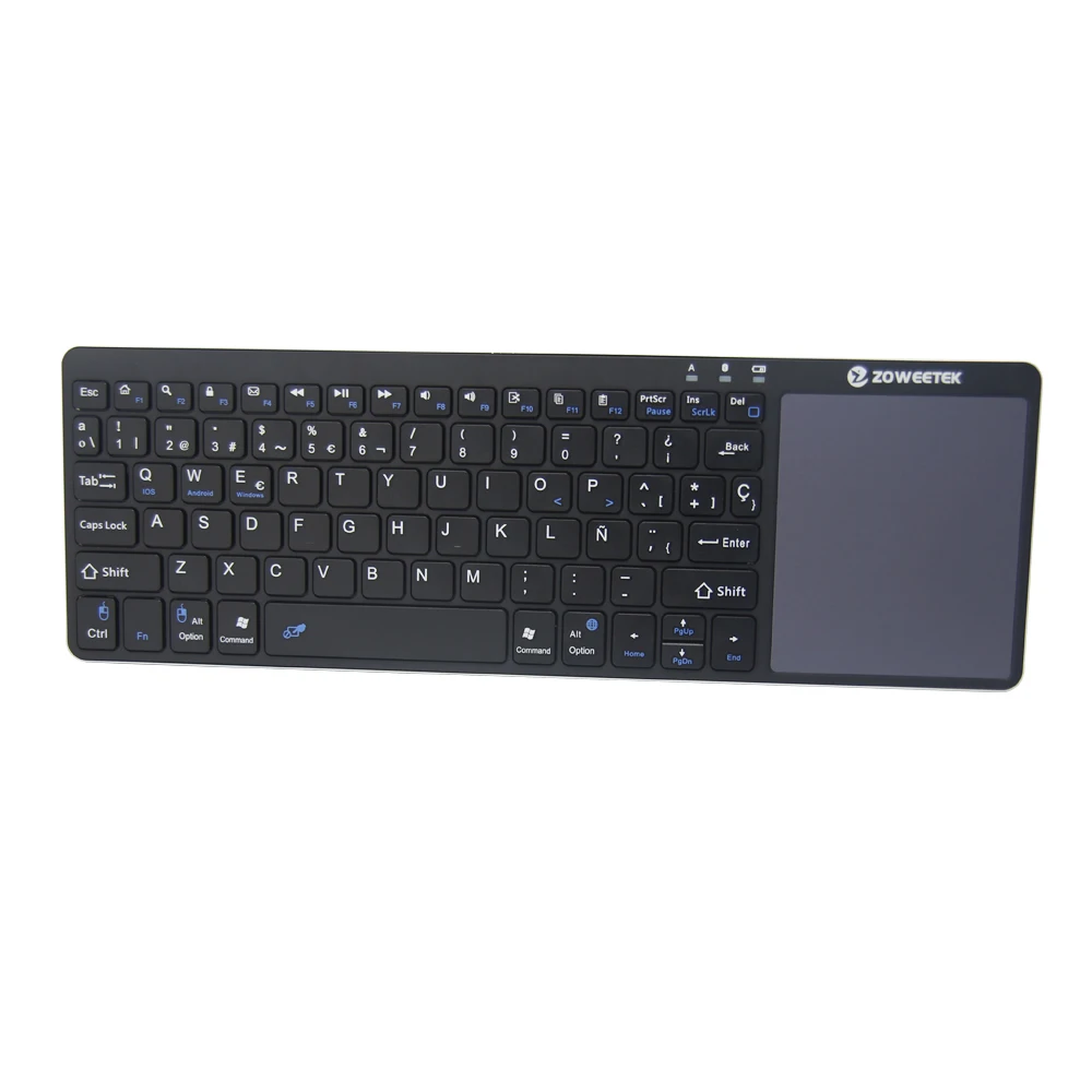

Zoweetek K12BT-1 Air Mouse Mini Portable 2.4GHz Spanish layout Keyboard Touchpad Remote Game Controller Wireless Keyboard