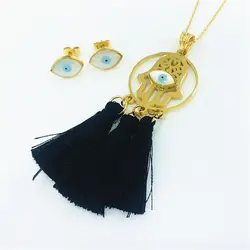 Ожерелье от сглаза Fatima Цепочки и ожерелья Хамса подвеска в форме руки Цепочки и ожерелья серьги Для женщин Jewelry аксессуары-подвески