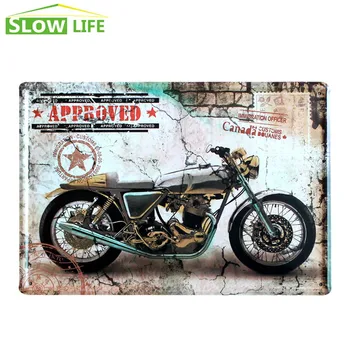 Approved Classical Motorcycle Metal Tin Sign Bar\Pub\Karaoke Wall Decor Metal Sign Vintage Home Decor Metal Plaque Metal Plate
