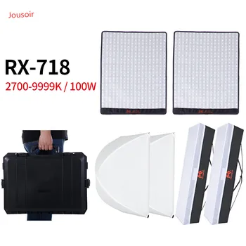

Falcon Eyes 2PCS RX-718 2700-9999K Roll-Flex Portable LED Photo Vedio Light Lamp with DMX 648pcs Flexible Safety Box CD45 T06 Y2