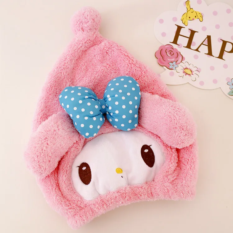 Мультфильм милый медведь Даффи stellalou Rabbit с рисунками из мультфильма «My Melody» персонажи Little Twin Stars Луна Wego кролик с длинными ушами сухих волос шапочка для душа - Цвет: 4