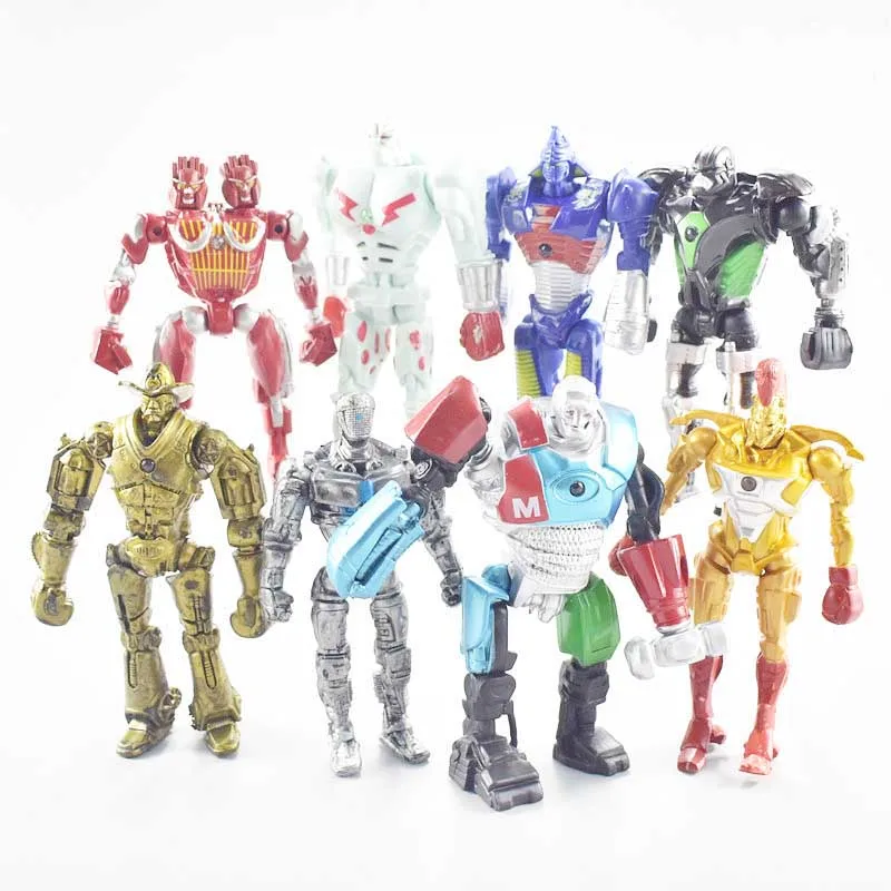 

8pcs/set Real Steel Led Light Pvc Anime Figure Toy Cartoon Real Steel Robot Model Display Toys Children Birthday Jouet Gift