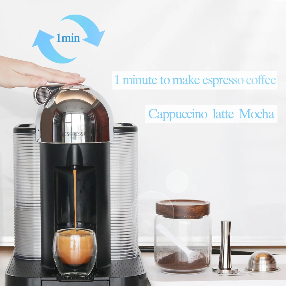 Stianless Steel Reusable Big CUP(230ml) For Nespresso Vertuo Coffee Capsule Filter Espresso Vertuoline For VertuoPlusLine