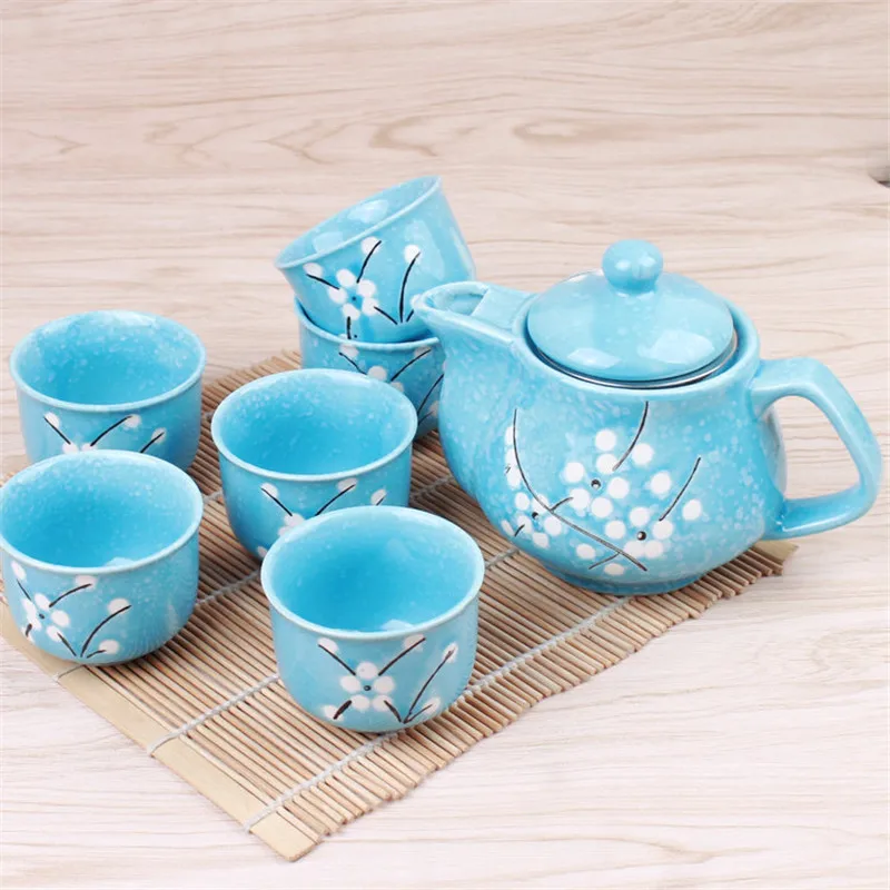 Anese Ceramic Teapots Set Retro Snowflake Cups Tea Pot With Anese Ceramic Teapots Set Retro Snowflake Cups Tea Pot With Strainer Office Sets Pink Cute Cup Drinkware 1 6 In From Home
