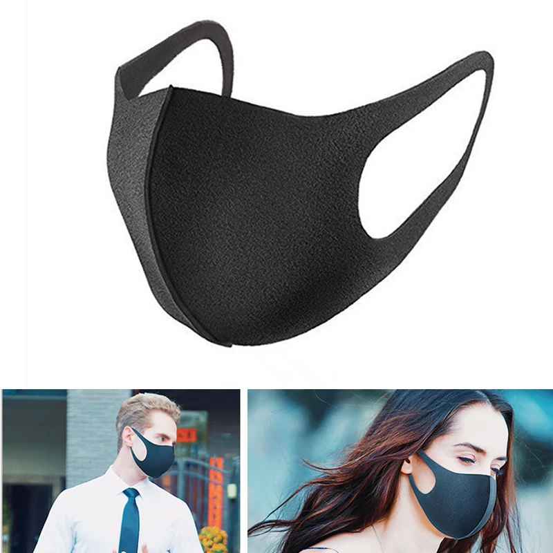 

1pcs Mouth Masks Black Cotton Blend Anti Dust Nose protection Face Mouth Mask Fashion Reusable Masks for Man Woman
